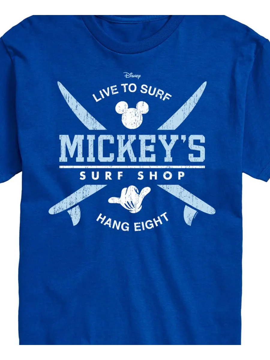 Мужская футболка с коротким рукавом Disney Mickey's Surf Shop AIRWAVES — изображение 2 из 3, синий