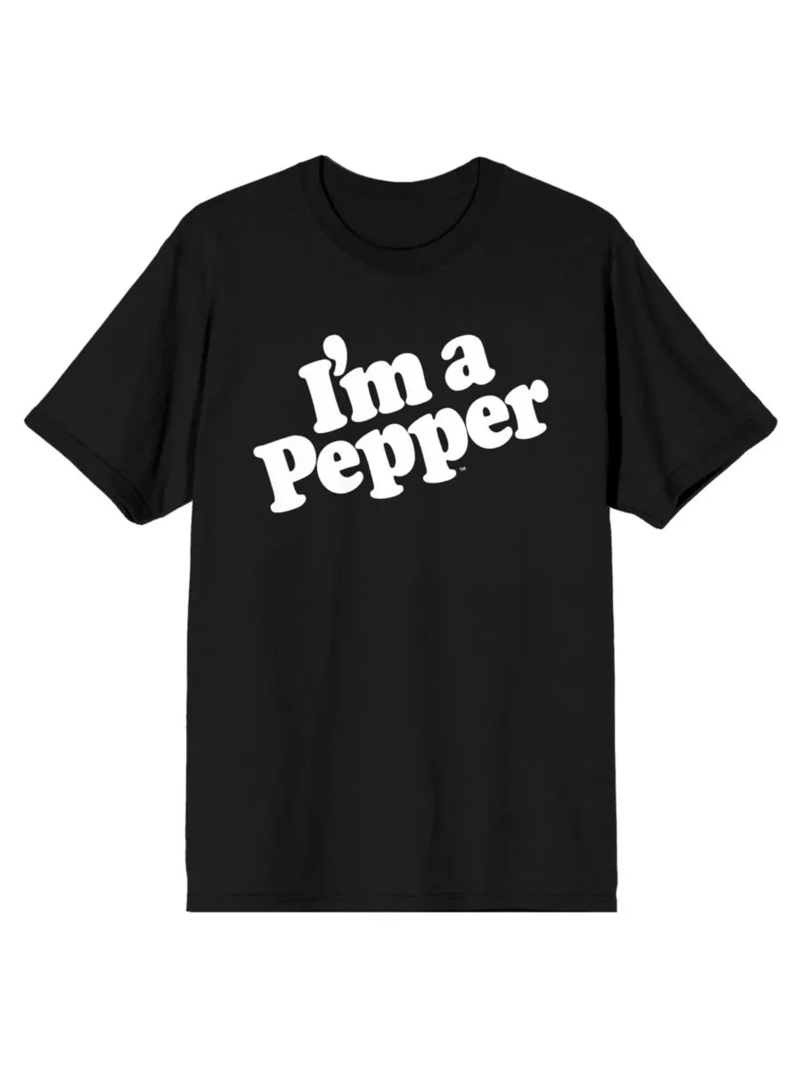 Мужская футболка с коротким рукавом черного цвета с надписью "I'm a Pepper" и логотипом Dr Pepper — черный