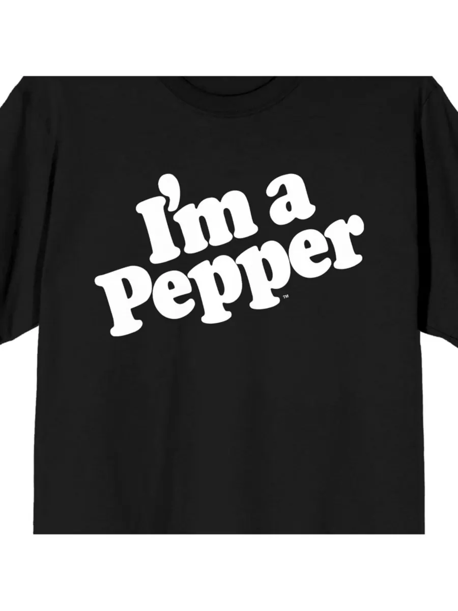 Мужская футболка с коротким рукавом черного цвета с надписью "I'm a Pepper" и логотипом Dr Pepper — изображение 2 из 4