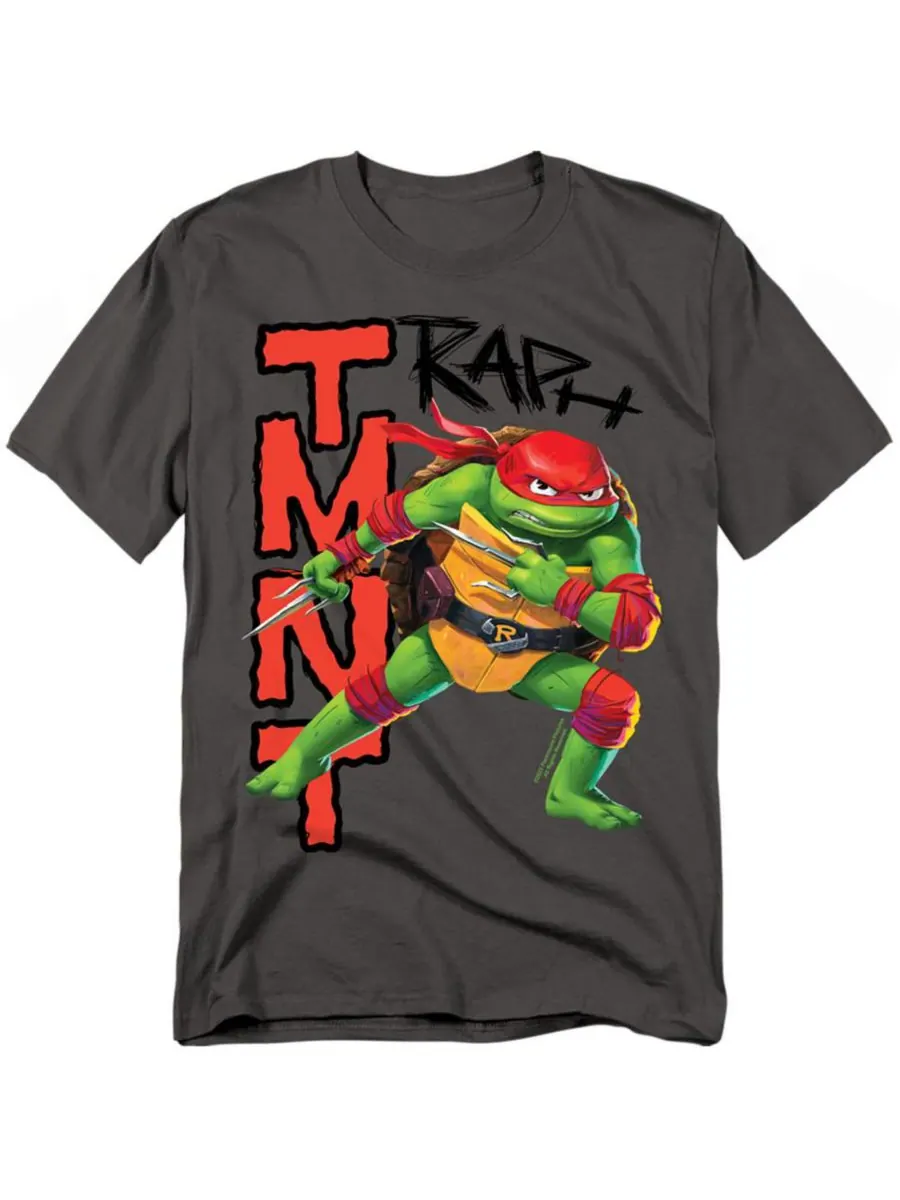 Мужская футболка TMNT Mutant Mayhem Raph TEENAGE MUTANT NINJA TURTLES — изображение 1 из 3, темно-серый