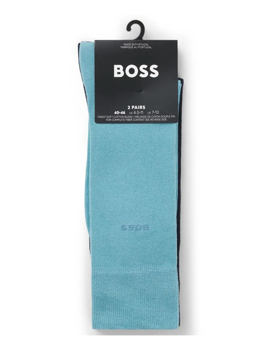 Мужские форменные носки стандартной длины, комплект из 2 штук Hugo Boss — изображение 3 из 3, голубой