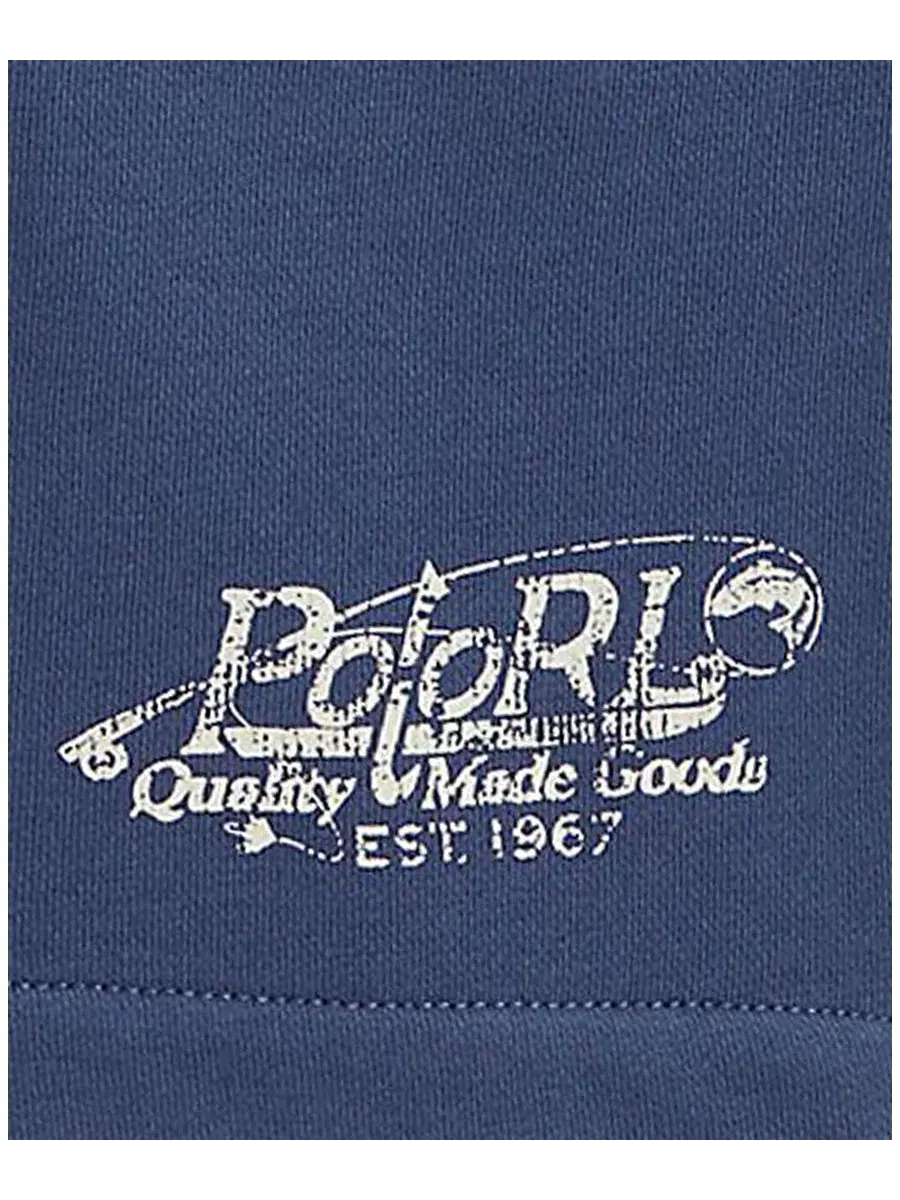 Шорты из футера с принтом Logo French Terry Polo Ralph Lauren — изображение 3 из 3, синий