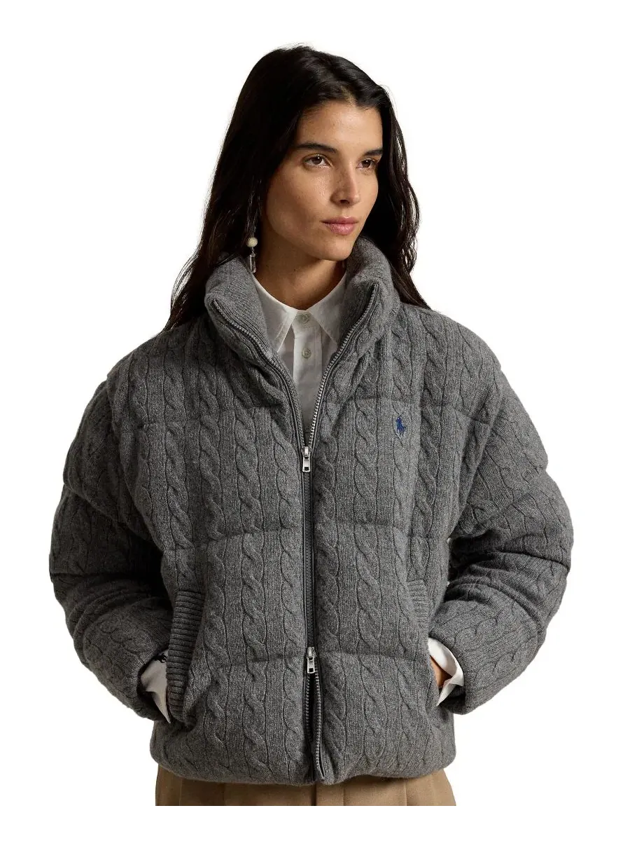 Пуховик с воротником-стойкой, без рукавов Polo Ralph Lauren — изображение 1 из 6, серый