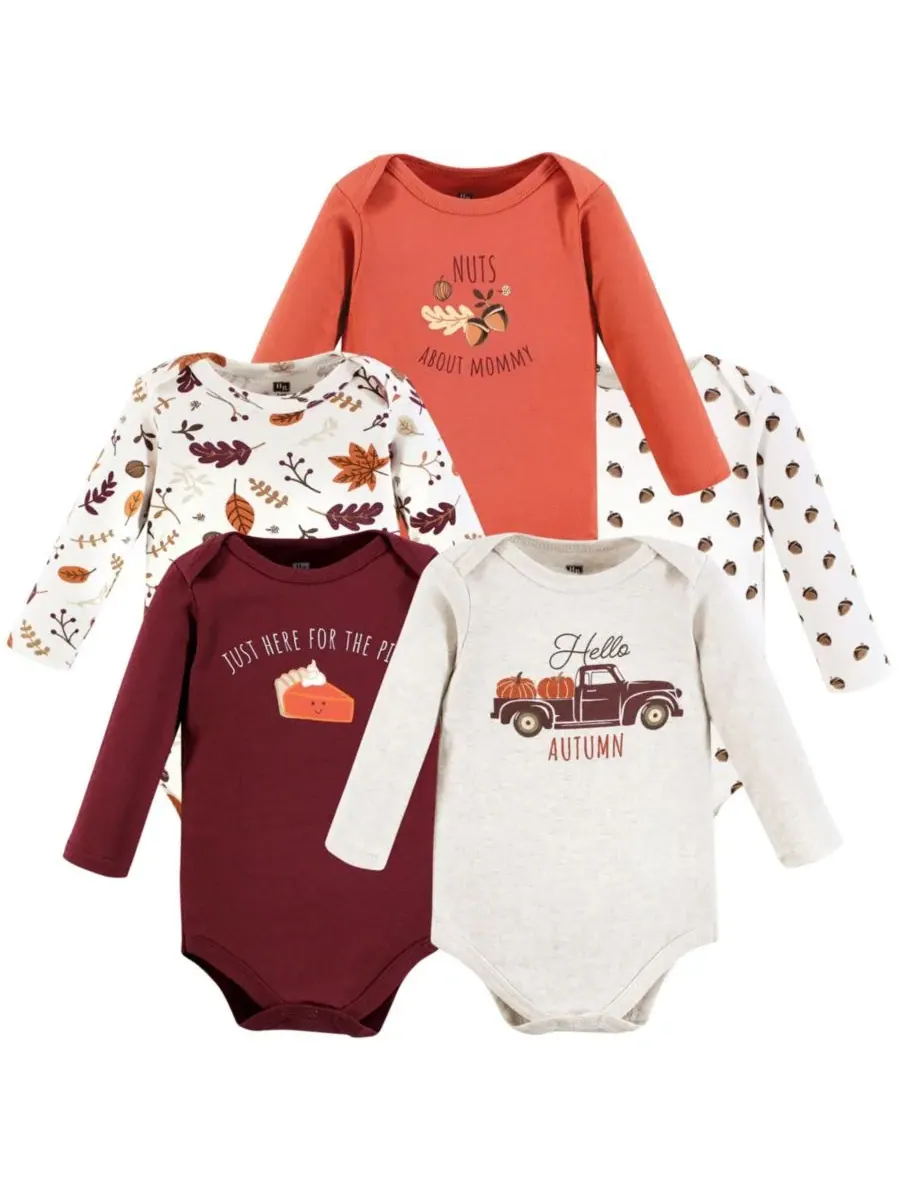 Мягкие хлопковые боди с длинными рукавами, комплект из 5 штук Hudson Baby — изображение 1 из 3, мульти