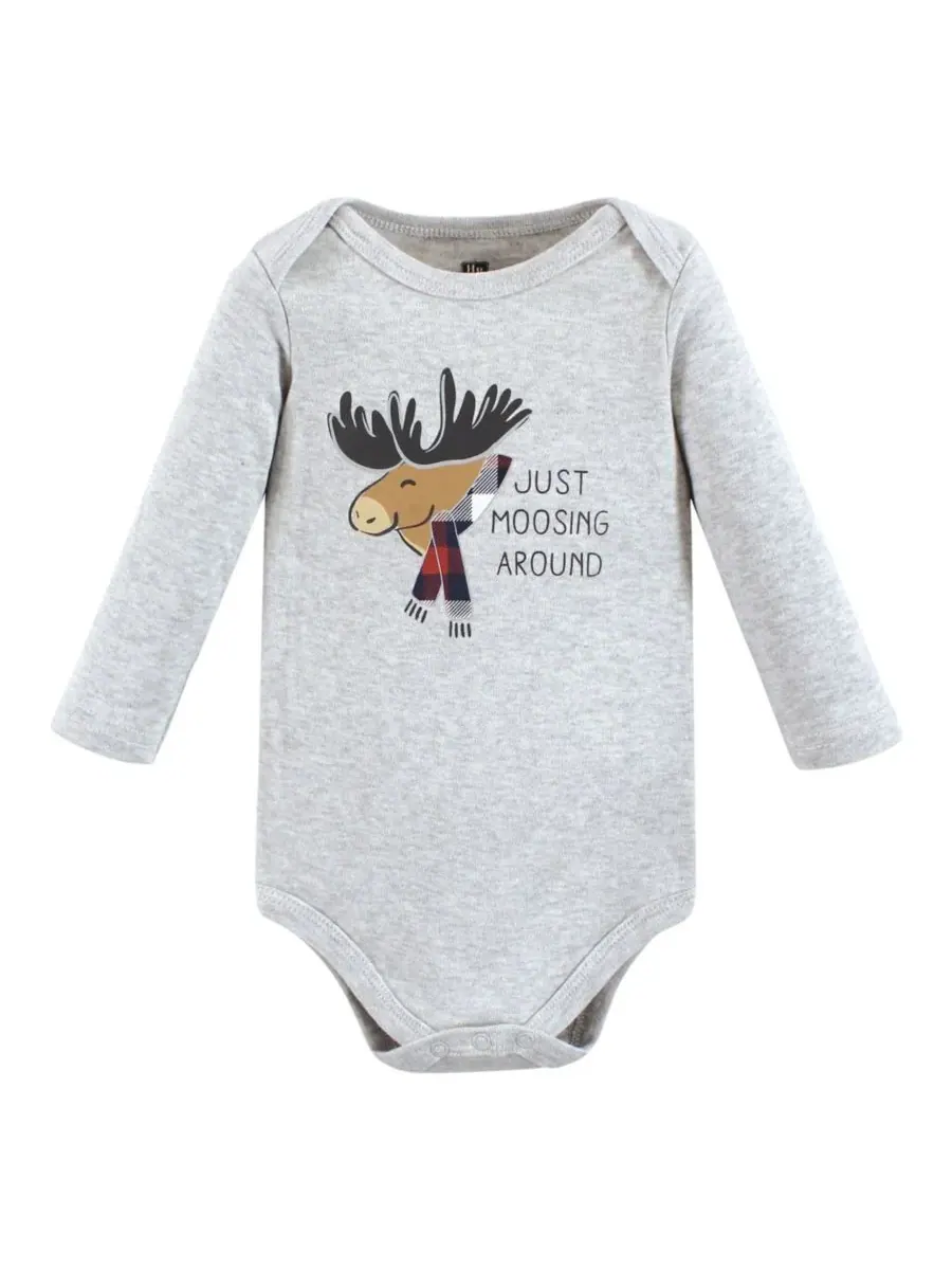 Мягкие хлопковые боди с длинными рукавами, комплект из 5 штук Hudson Baby, Moosing Around — изображение 3 из 7