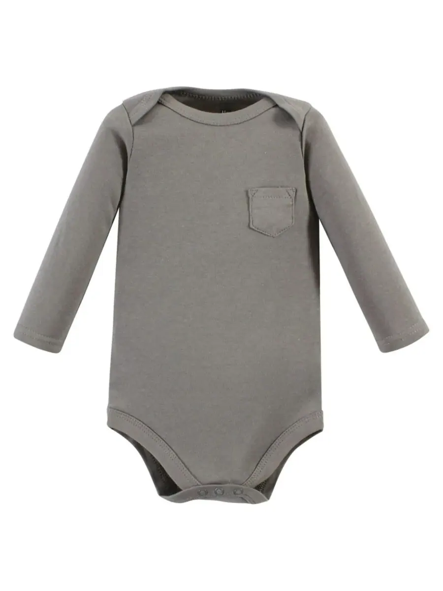 Мягкие хлопковые боди с длинными рукавами, комплект из 5 штук Hudson Baby, Snuggle Bear 5 Pack — изображение 5 из 7