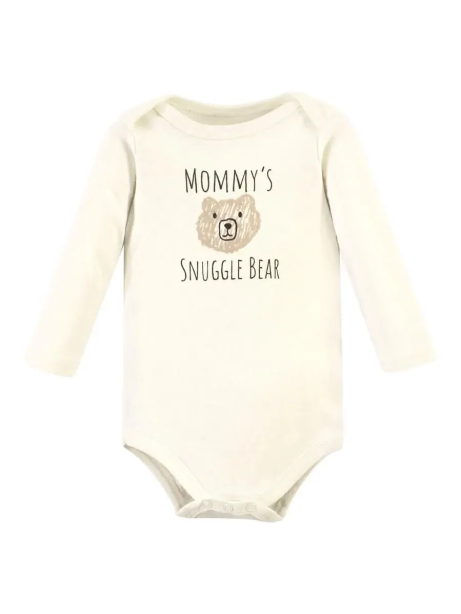 Мягкие хлопковые боди с длинными рукавами, комплект из 5 штук Hudson Baby, Snuggle Bear 5 Pack — изображение 7 из 7