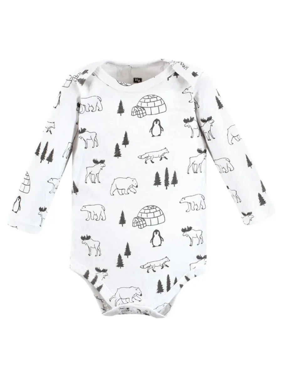 Мягкие хлопковые боди с длинными рукавами, комплект из 5 штук Hudson Baby, Chill Out Penguin — изображение 3 из 7