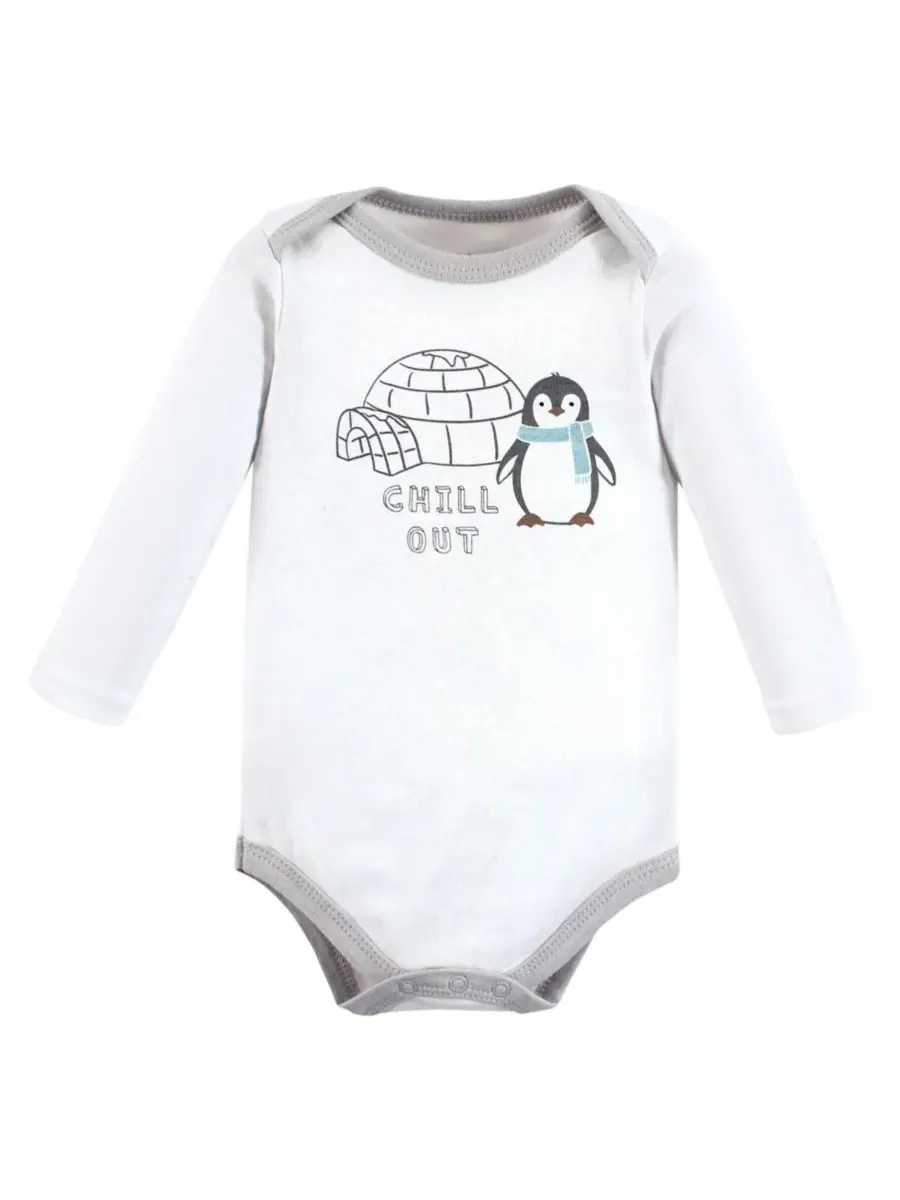 Мягкие хлопковые боди с длинными рукавами, комплект из 5 штук Hudson Baby, Chill Out Penguin — изображение 7 из 7