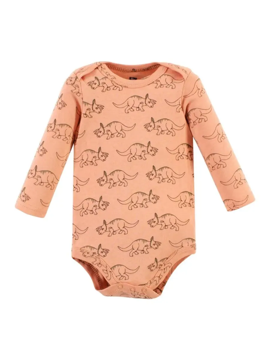 Мягкие хлопковые боди с длинными рукавами, комплект из 5 штук Hudson Baby, Dinosaur Adventures — изображение 5 из 7