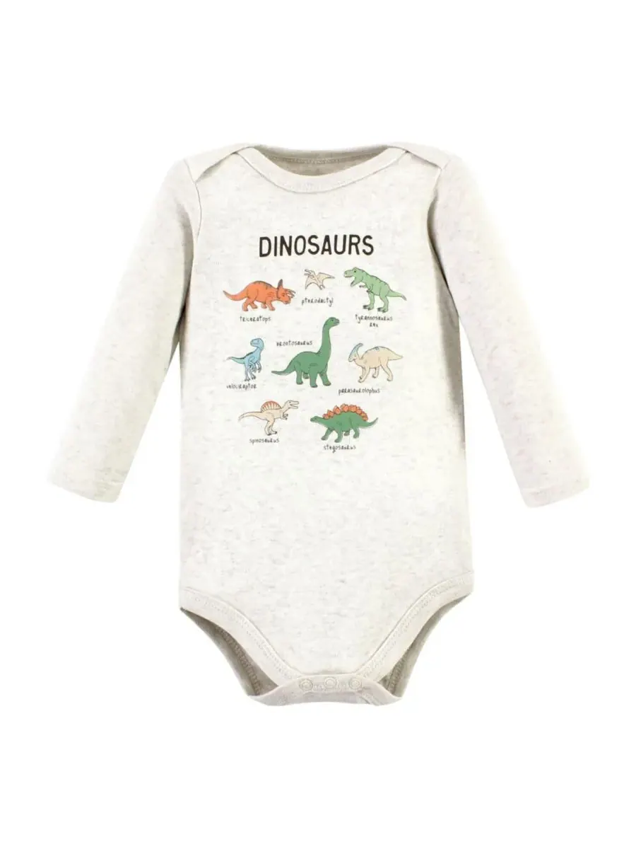 Мягкие хлопковые боди с длинными рукавами, комплект из 5 штук Hudson Baby, Dinosaur Adventures — изображение 7 из 7