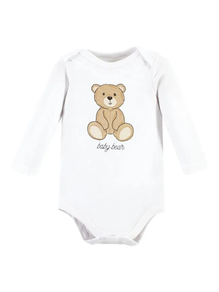 Мягкие хлопковые боди с длинными рукавами, комплект из 5 штук Hudson Baby, Teddy Bears 5-Pack — изображение 2 из 7