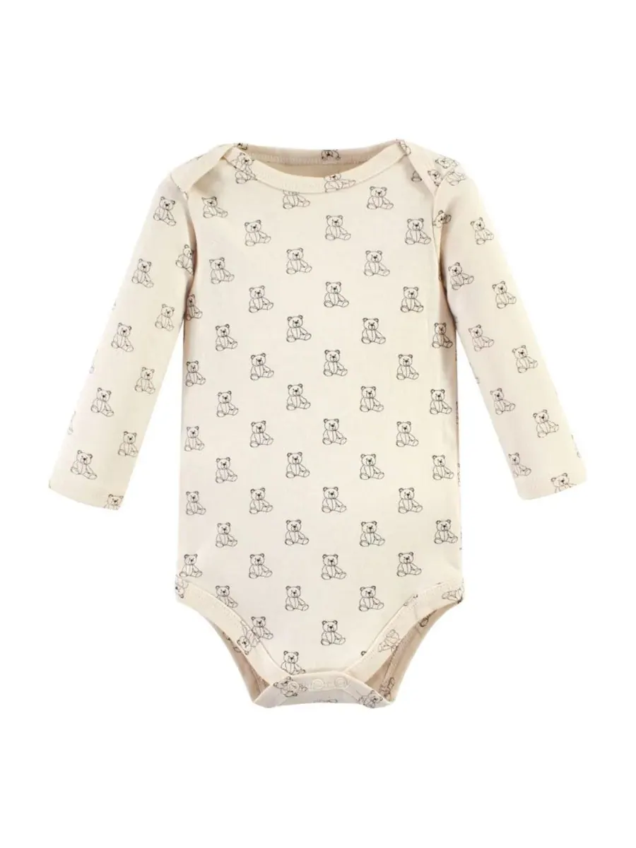 Мягкие хлопковые боди с длинными рукавами, комплект из 5 штук Hudson Baby, Teddy Bears 5-Pack — изображение 4 из 7