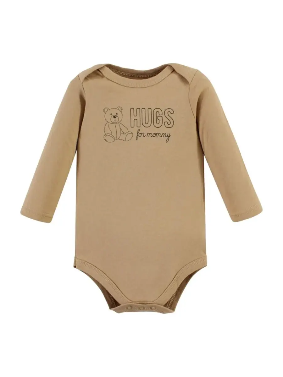 Мягкие хлопковые боди с длинными рукавами, комплект из 5 штук Hudson Baby, Teddy Bears 5-Pack — изображение 6 из 7