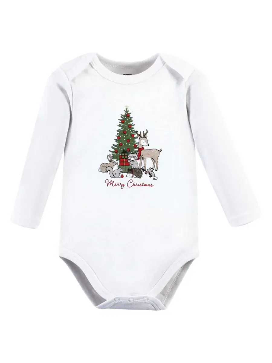 Мягкие хлопковые боди с длинными рукавами, комплект из 5 штук Hudson Baby, Christmas Forest — изображение 2 из 3