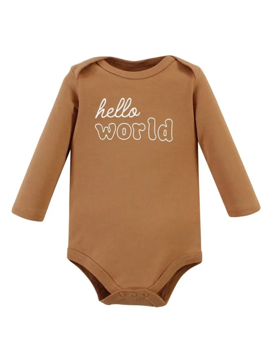 Мягкие хлопковые боди с длинными рукавами, комплект из 5 штук Hudson Baby, Kind Human 5 Pack — изображение 5 из 7