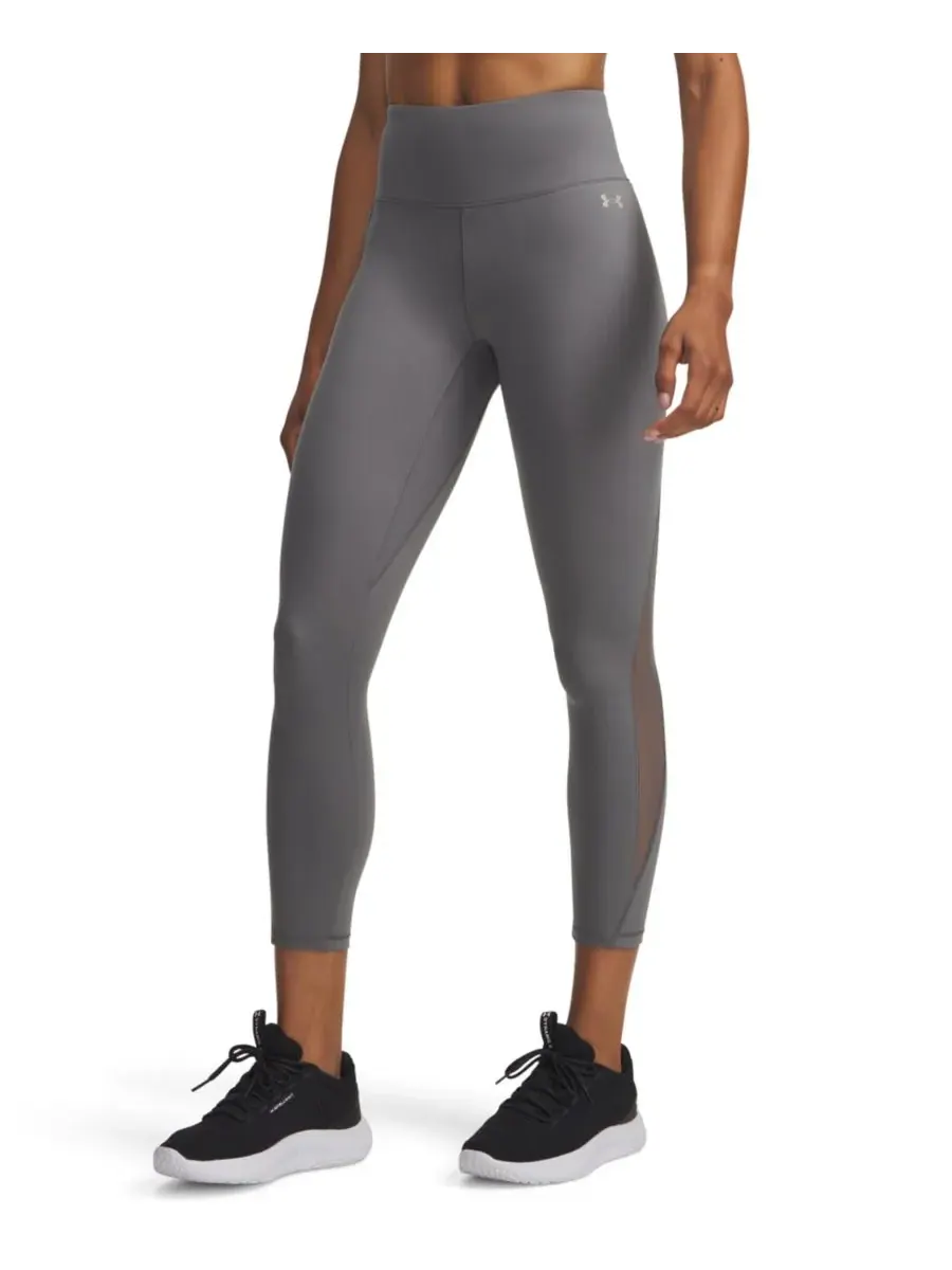Женские леггинсы до щиколотки из сетчатой ткани с эффектом движения Under Armour — изображение 1 из 3, зеленый