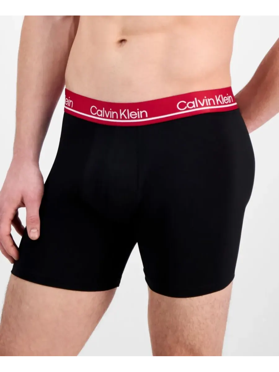 Calvin Klein Мужские боксеры из микрофибры с влагоотводящими свойствами, комплект из 3 штук — изображение 3 из 7, черный