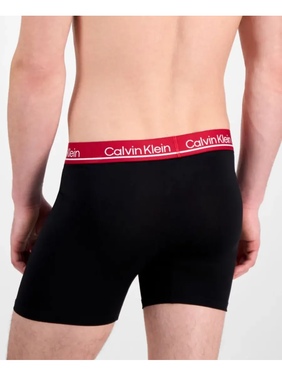 Calvin Klein Мужские боксеры из микрофибры с влагоотводящими свойствами, комплект из 3 штук — изображение 4 из 7, черный