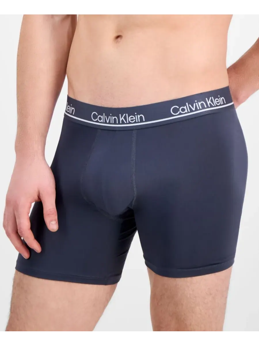 Calvin Klein Мужские боксеры из микрофибры с влагоотводящими свойствами, комплект из 3 штук — изображение 3 из 7, серый