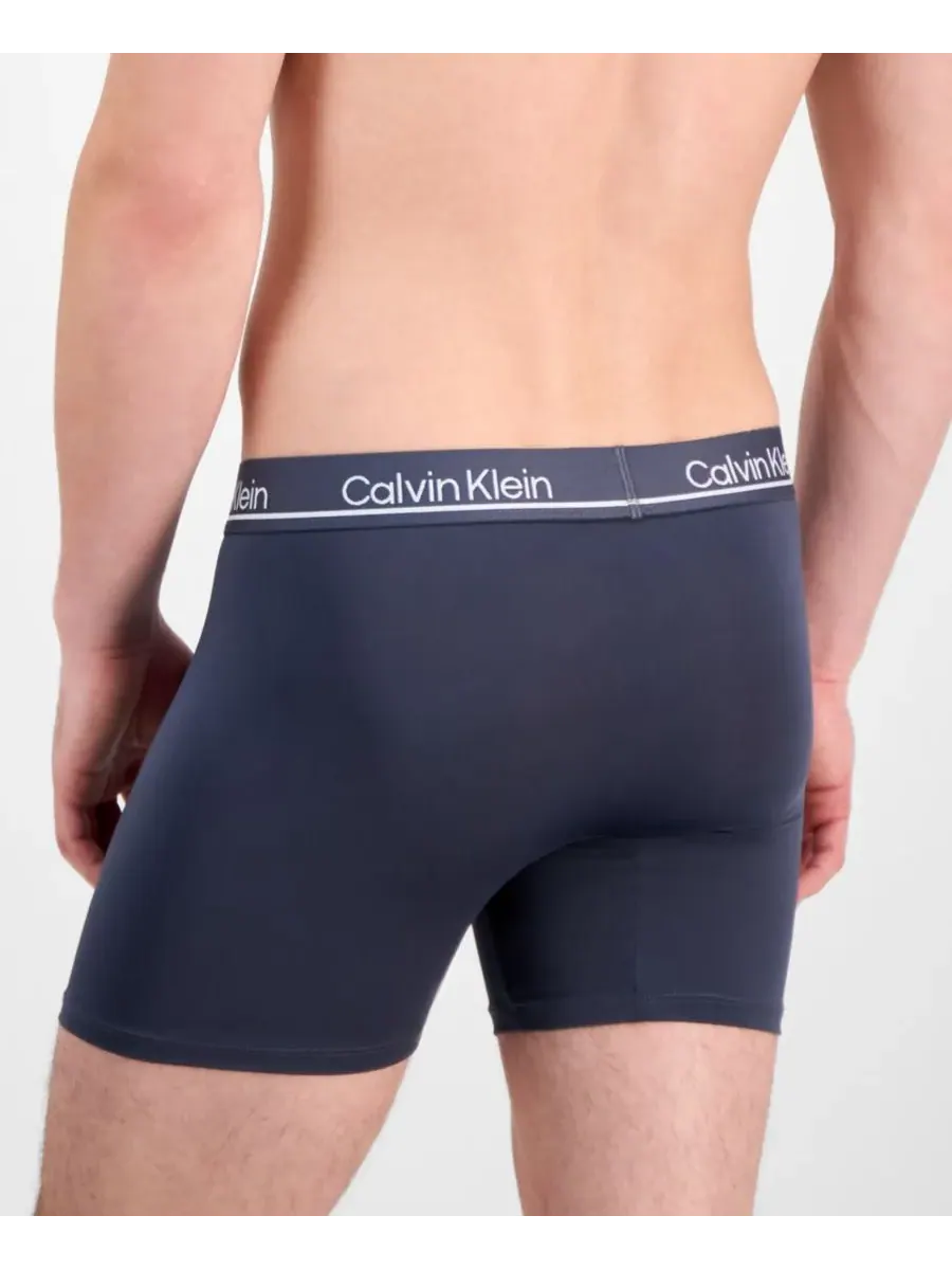 Calvin Klein Мужские боксеры из микрофибры с влагоотводящими свойствами, комплект из 3 штук — изображение 4 из 7, серый