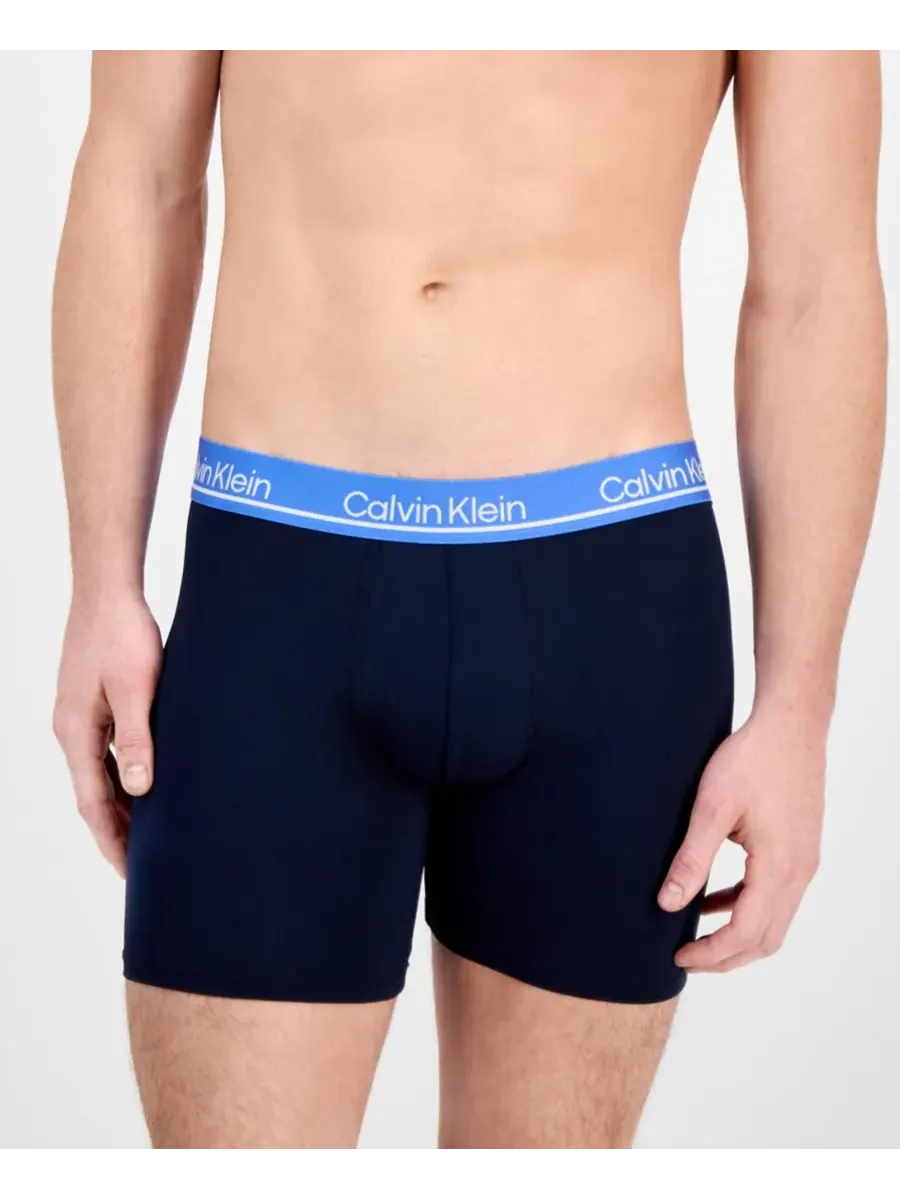 Calvin Klein Мужские боксеры из микрофибры с влагоотводящими свойствами, комплект из 3 штук — изображение 5 из 7, серый