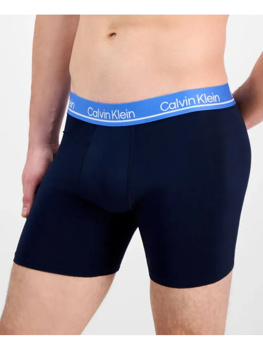 Calvin Klein Мужские боксеры из микрофибры с влагоотводящими свойствами, комплект из 3 штук — изображение 6 из 7, серый