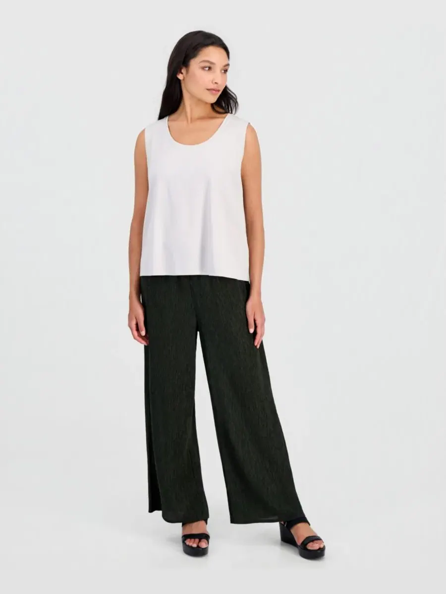 Топ без рукавов с круглым вырезом, хлопковый Eileen Fisher — изображение 2 из 4, мел