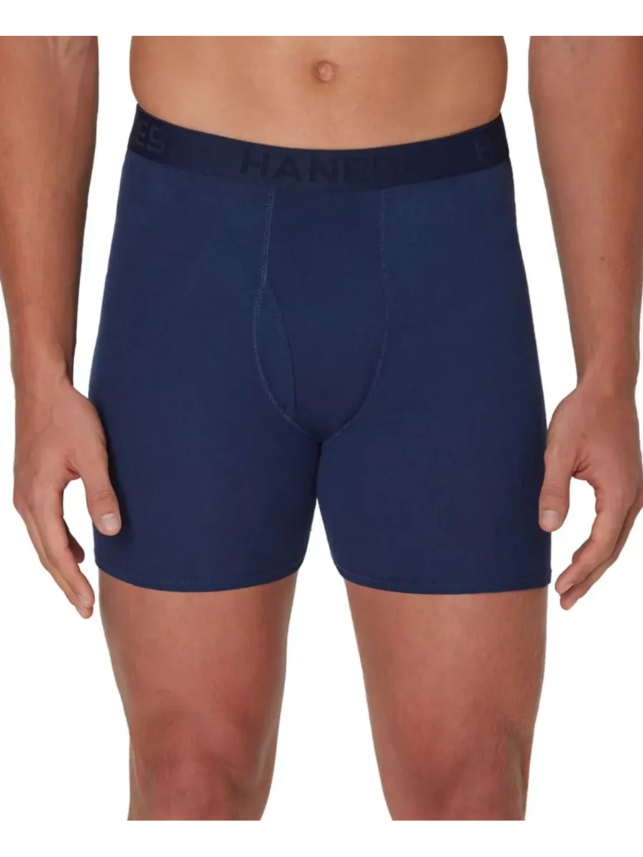 Мужские однотонные боксерские трусы Ultimate Solid, комплект из 4 штук Hanes — изображение 3 из 8, синий