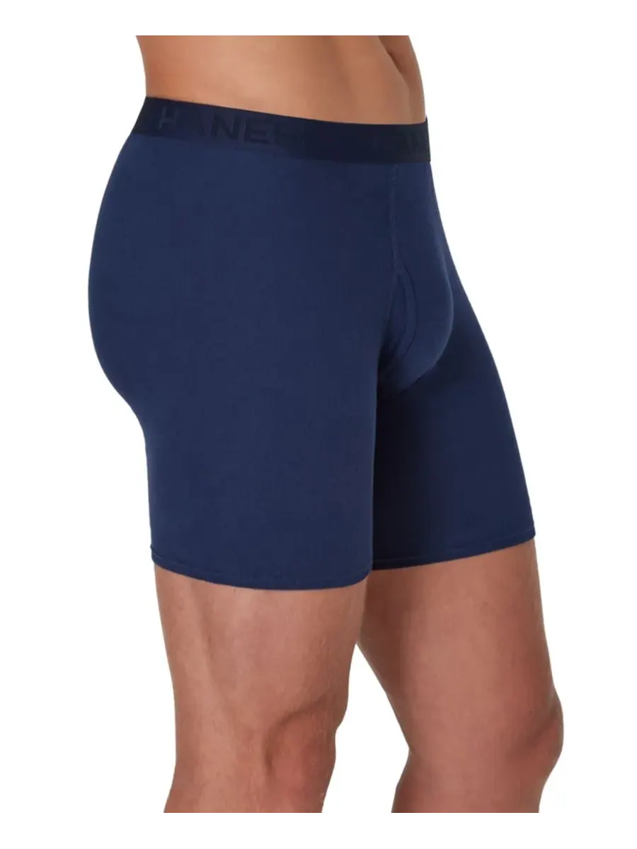Мужские однотонные боксерские трусы Ultimate Solid, комплект из 4 штук Hanes — изображение 4 из 8, синий