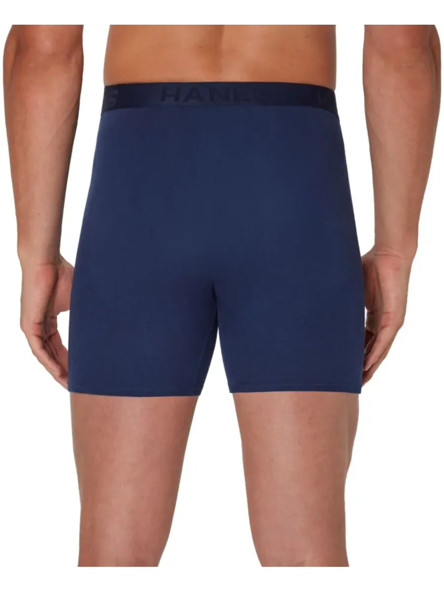 Мужские однотонные боксерские трусы Ultimate Solid, комплект из 4 штук Hanes — изображение 6 из 8, синий