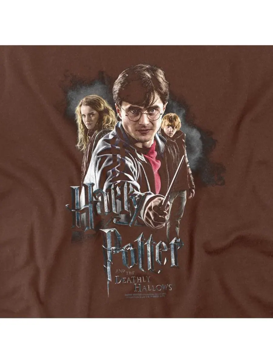Футболка с принтом Deathly Hollows Cast Harry Potter — изображение 3 из 3, коричневый