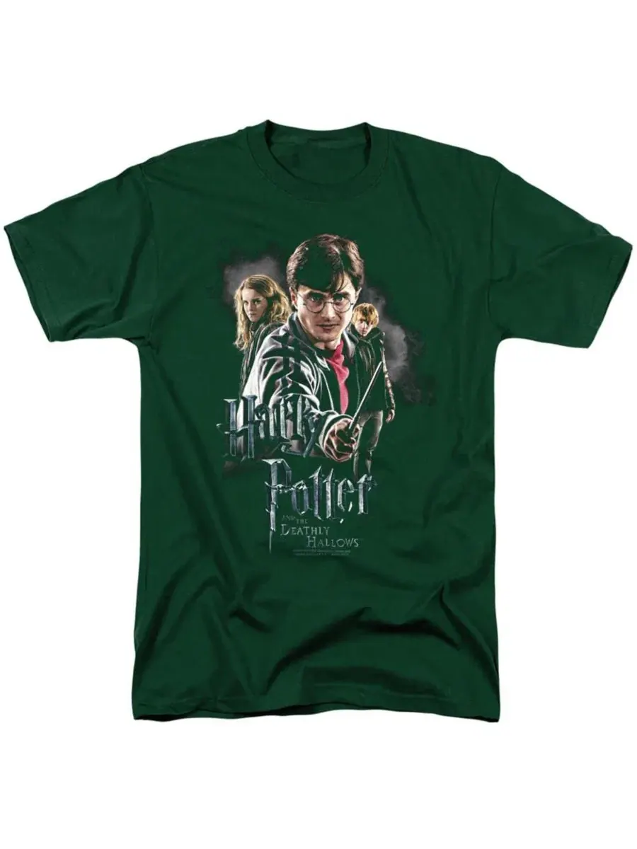 Футболка с принтом Deathly Hollows Cast Harry Potter — изображение 1 из 3, зеленый