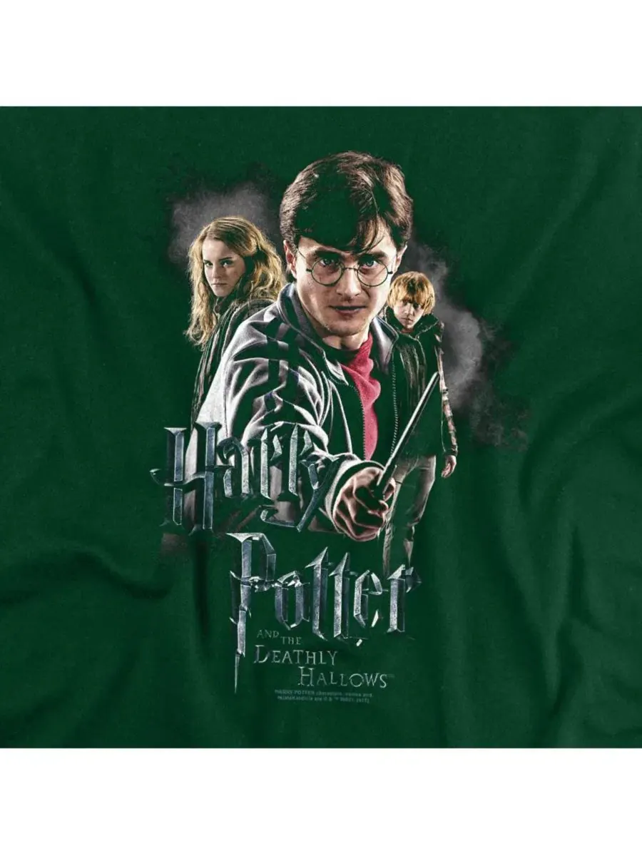 Футболка с принтом Deathly Hollows Cast Harry Potter — изображение 2 из 3, зеленый