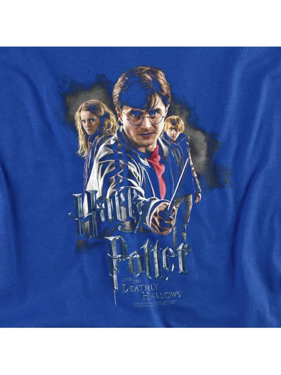 Футболка с принтом Deathly Hollows Cast Harry Potter — изображение 2 из 3, королевский