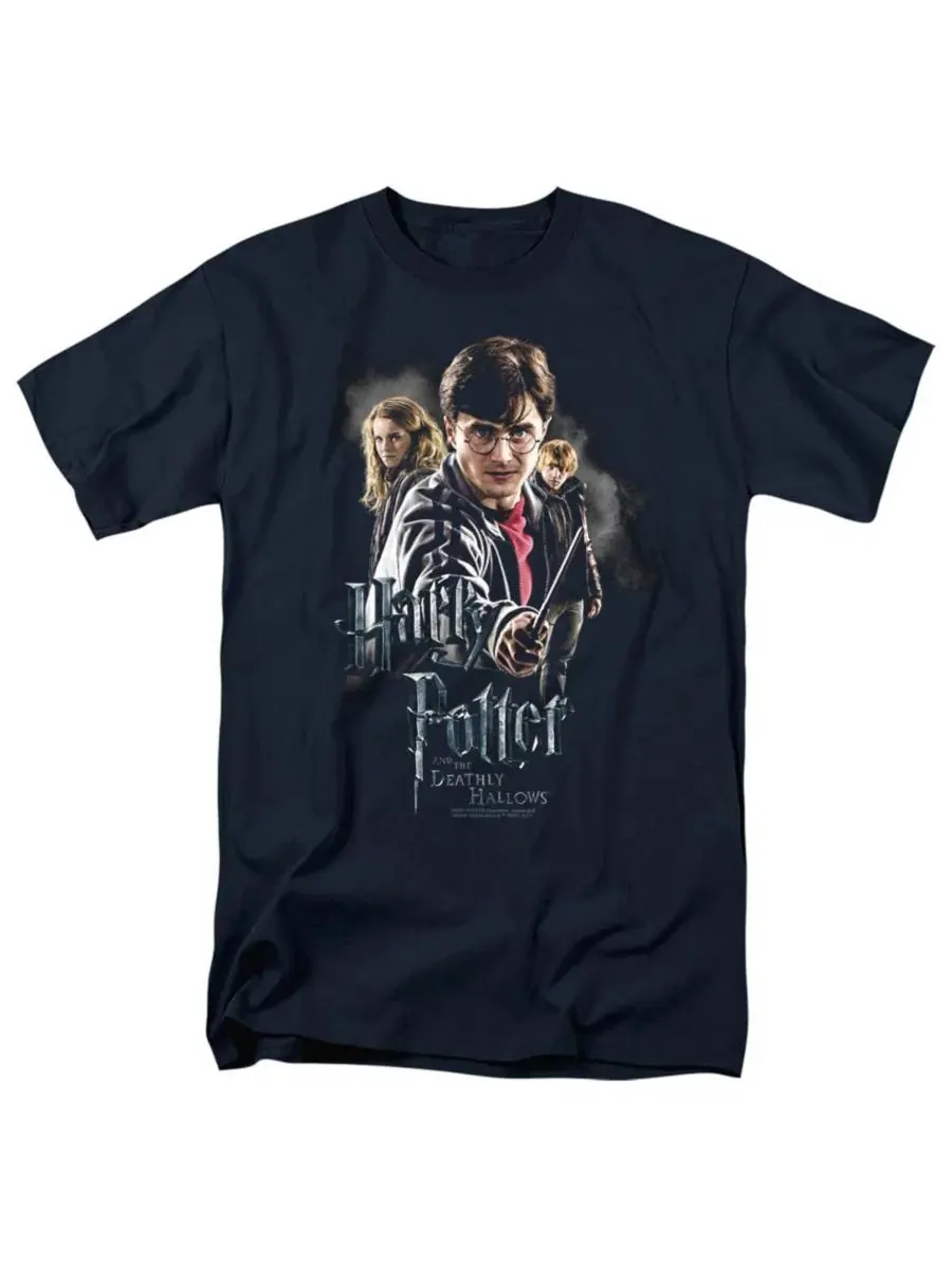 Футболка с принтом Deathly Hollows Cast Harry Potter — изображение 1 из 3, темно-синий