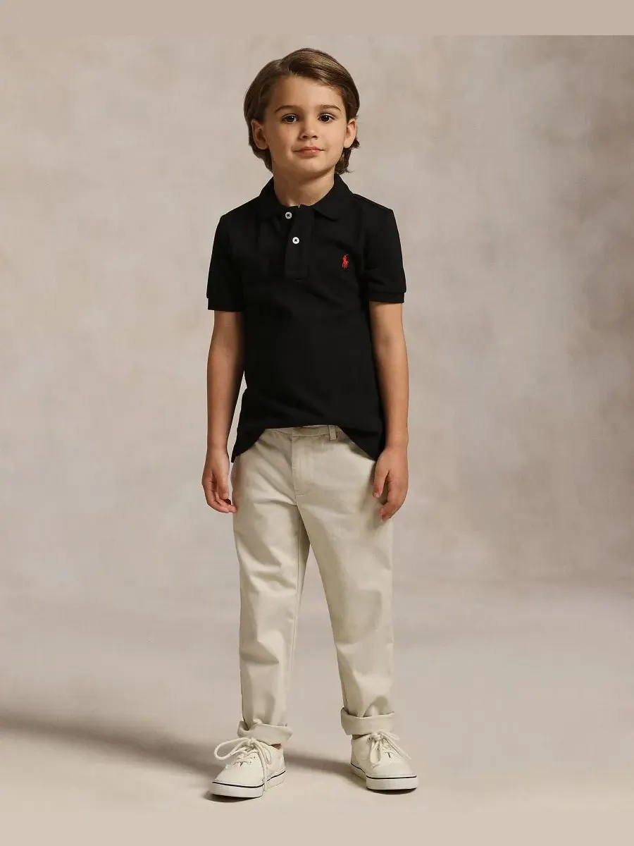 Girl's & Boy's Back to School Sibling Matching Moment Polo Ralph Lauren — изображение 2 из 8, песочный