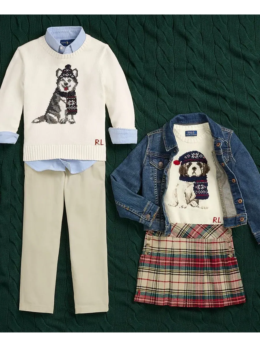 Girl's & Boy's Back to School Sibling Matching Moment Polo Ralph Lauren — изображение 6 из 8, песочный