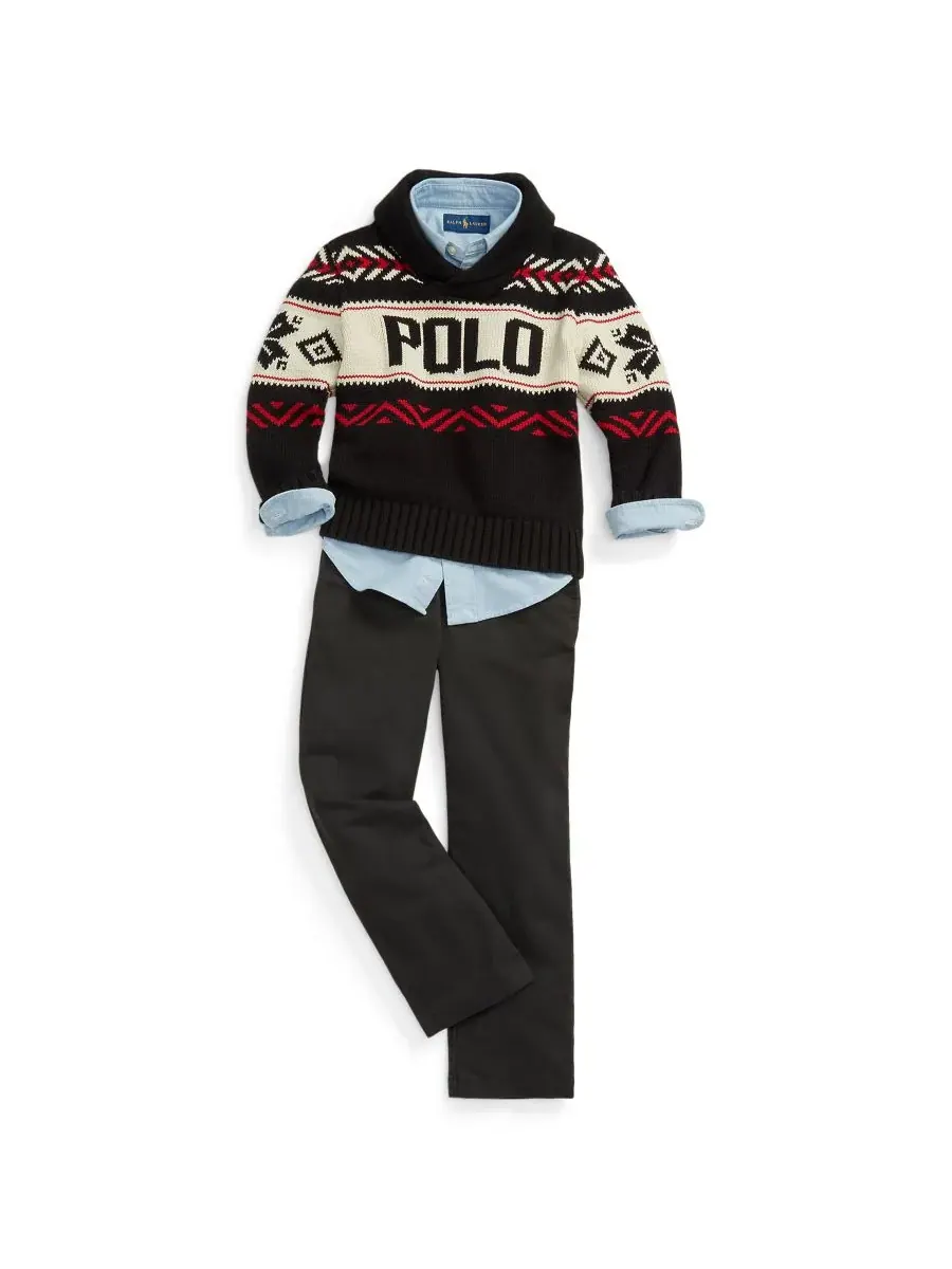 Girl's & Boy's Back to School Sibling Matching Moment Polo Ralph Lauren — изображение 5 из 7, черный
