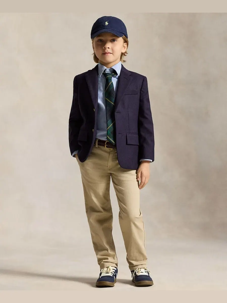 Girl's & Boy's Back to School Sibling Matching Moment Polo Ralph Lauren — изображение 2 из 7, классический хаки