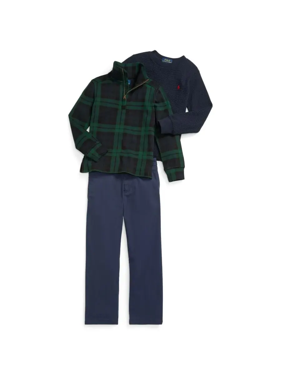 Girl's & Boy's Back to School Sibling Matching Moment Polo Ralph Lauren — изображение 5 из 9, темно-синий