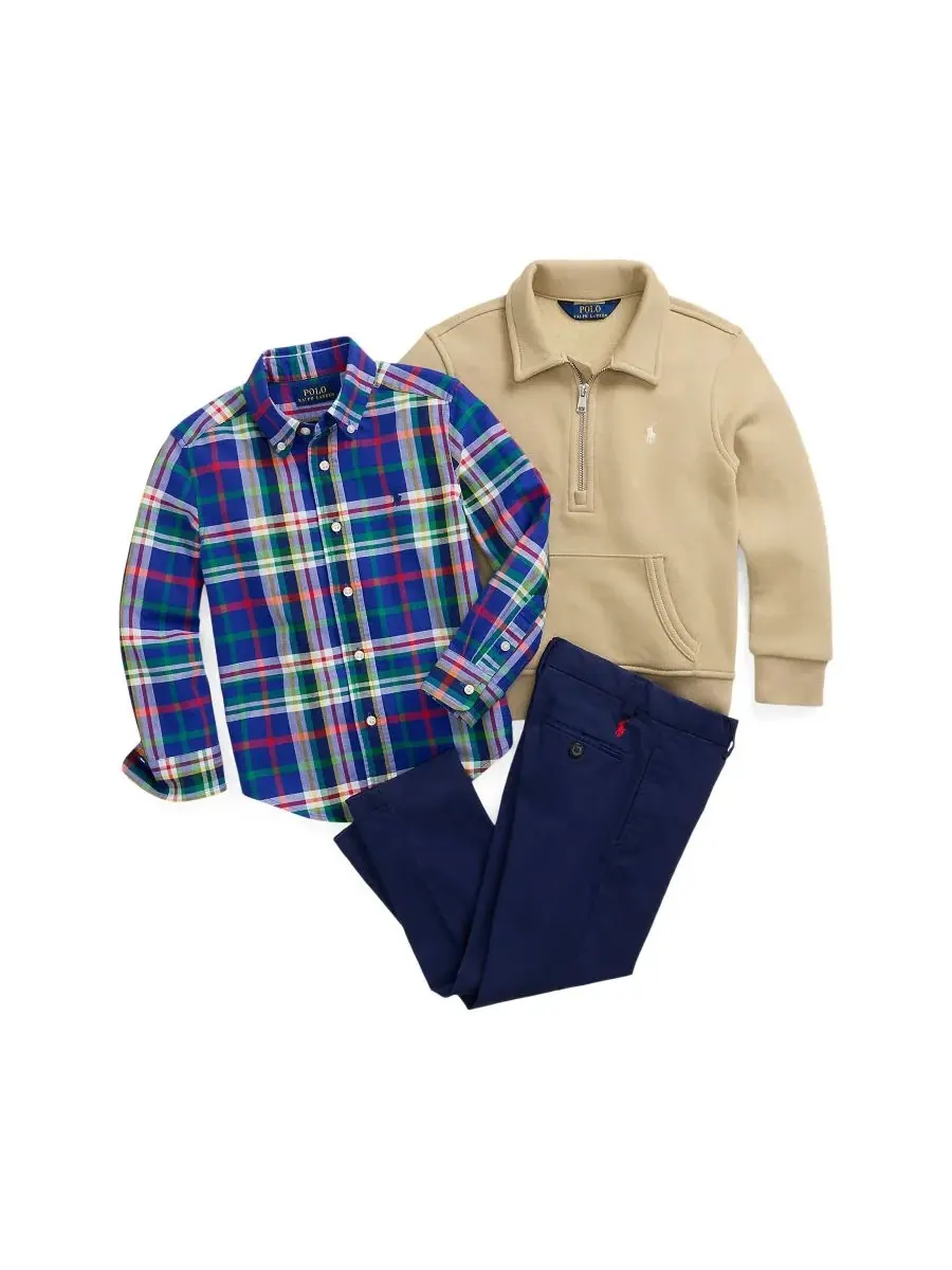 Girl's & Boy's Back to School Sibling Matching Moment Polo Ralph Lauren — изображение 6 из 9, темно-синий