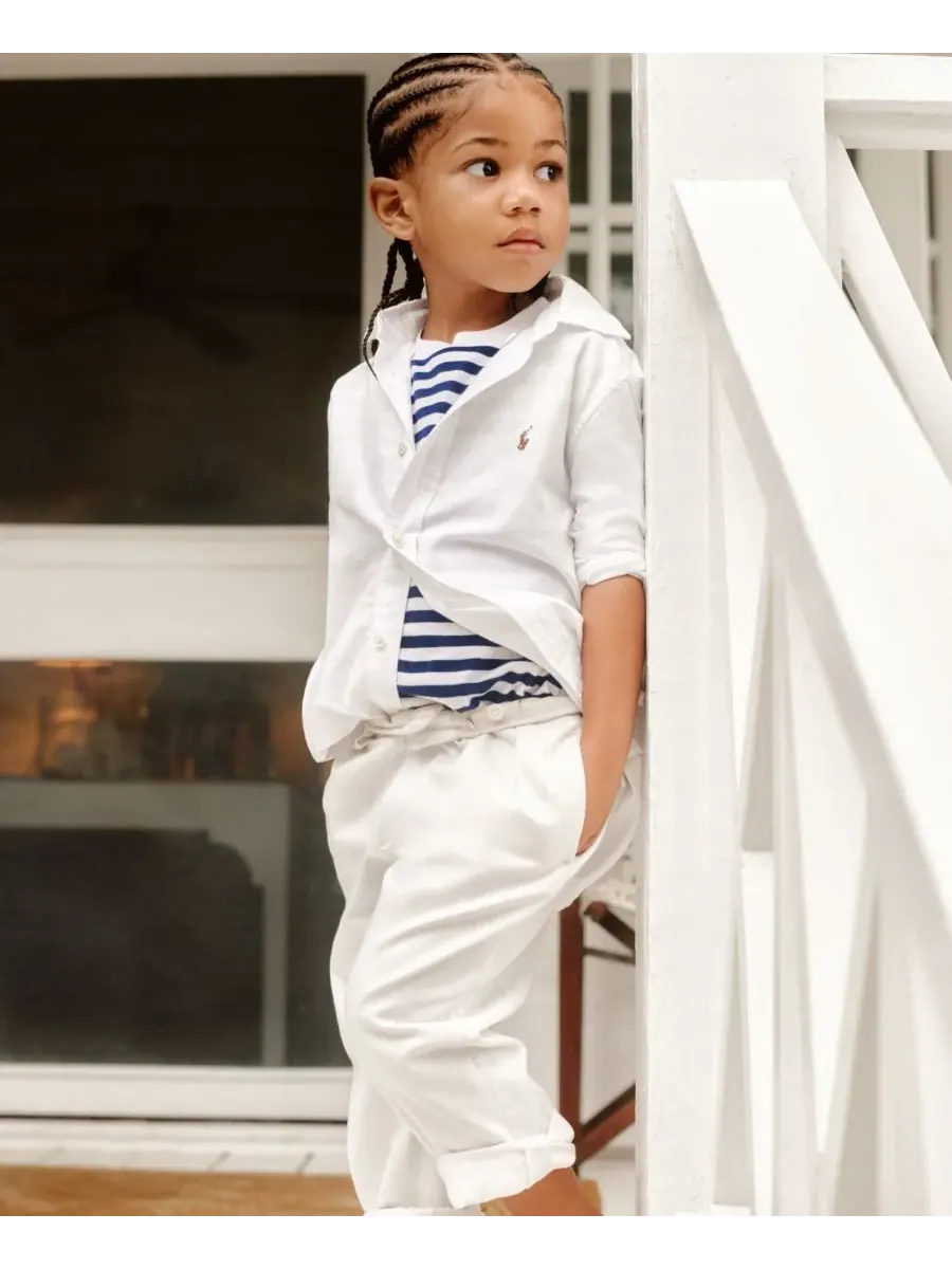 Girl's & Boy's Back to School Sibling Matching Moment Polo Ralph Lauren — изображение 5 из 5, белый