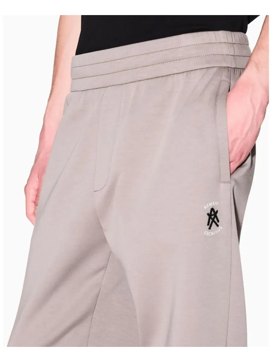 Мужские флисовые спортивные брюки с логотипом A|X Armani Exchange — изображение 3 из 4, бежевый