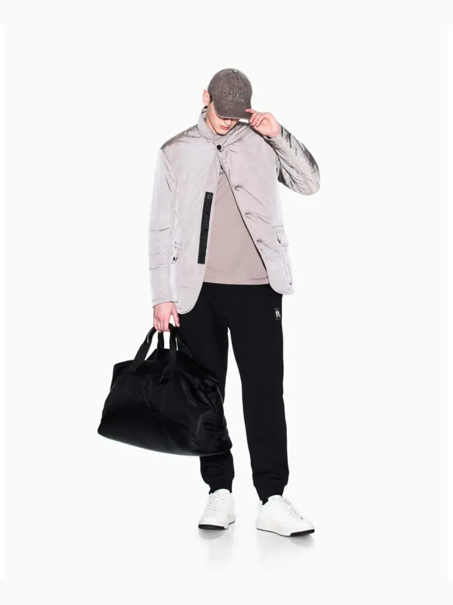 Мужские флисовые спортивные брюки с логотипом A|X Armani Exchange — изображение 2 из 3, черный