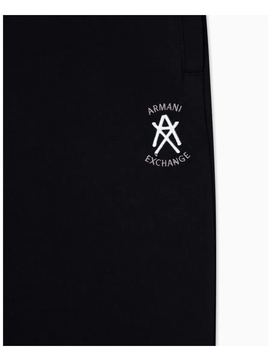 Мужские флисовые спортивные брюки с логотипом A|X Armani Exchange — изображение 3 из 3, черный