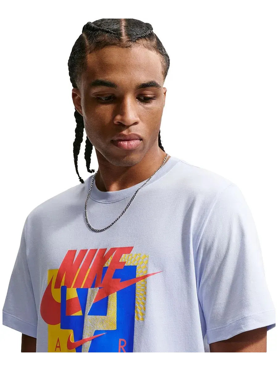 Мужская хлопковая футболка с графическим принтом Futura Festival Nike — изображение 3 из 5, синий