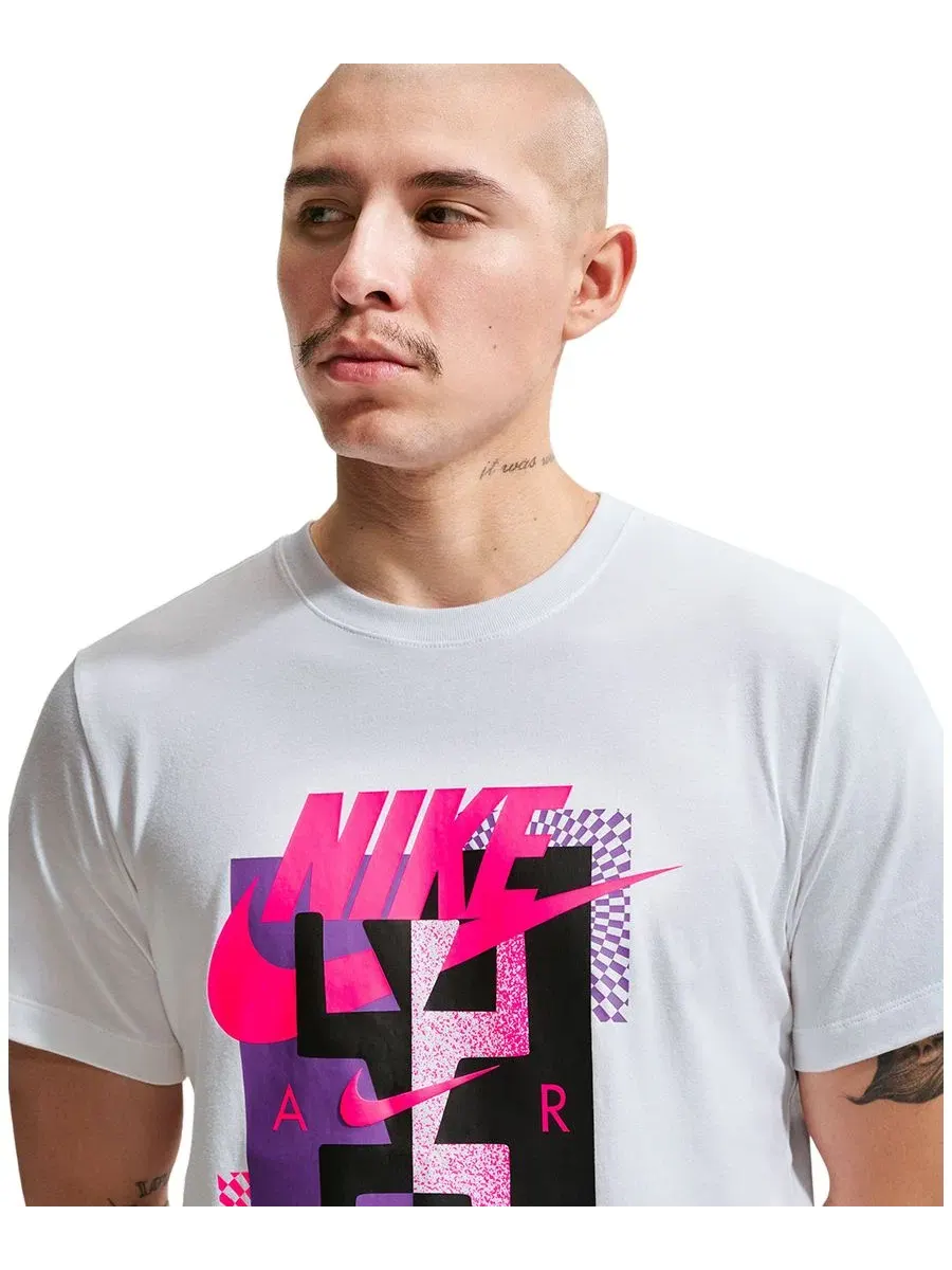 Мужская хлопковая футболка с графическим принтом Futura Festival Nike — изображение 3 из 5, белый