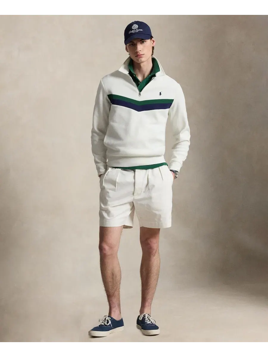 Мужской свитшот с четверть-молнией, с вышивкой Polo Ralph Lauren — изображение 2 из 5, белый