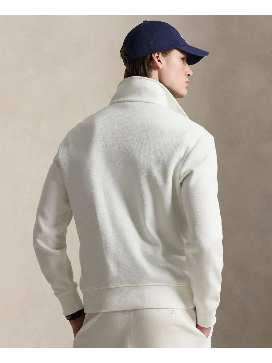 Мужской свитшот с четверть-молнией, с вышивкой Polo Ralph Lauren — изображение 4 из 5, белый
